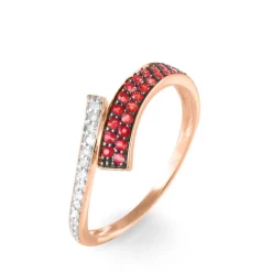 Bague Amelie Or Rose Rubis Et Diamant