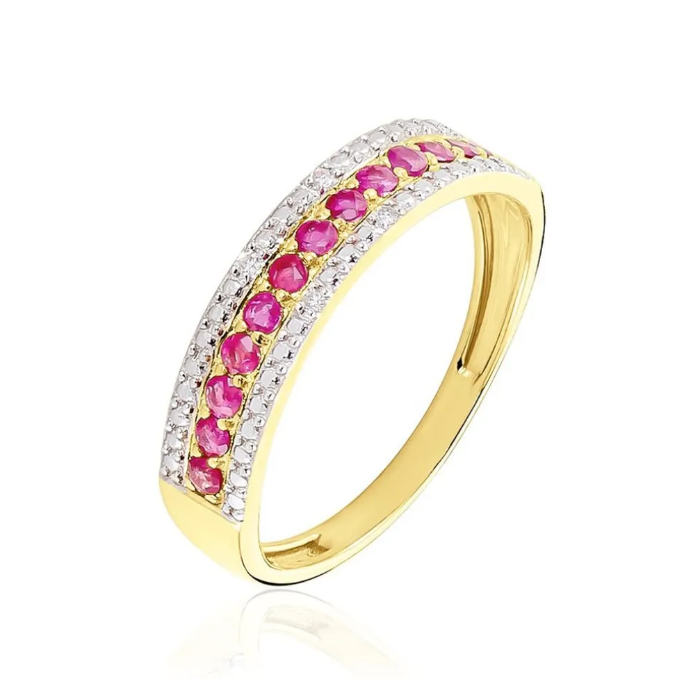 Bague Amias Or Jaune Rubis Diamant