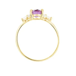Bague Anaid Or Jaune Amethyste Et Oxyde De Zirconium