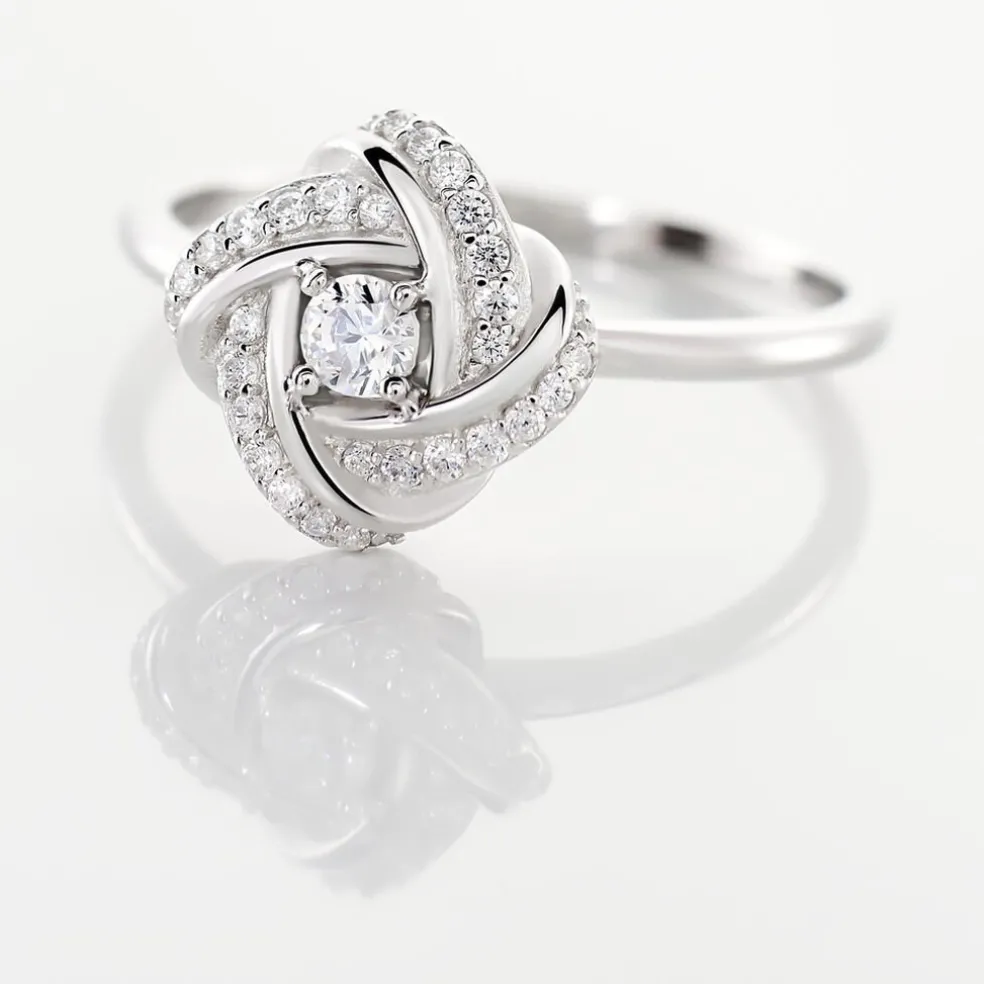 Bague Anasthase Argent Blanc Oxyde De Zirconium
