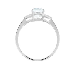 Bague Andreani Or Blanc Topaze Et Oxyde De Zirconium