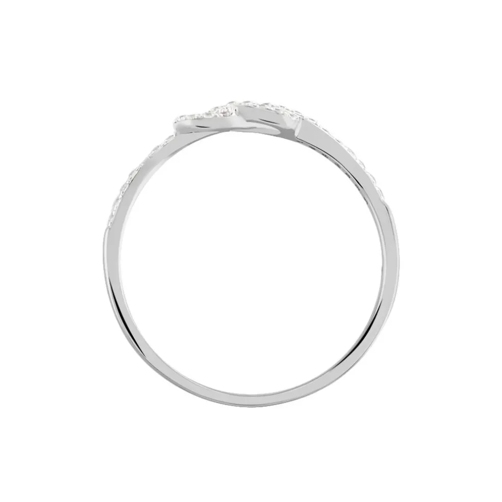 Bague Anfel Or Blanc Oxyde De Zirconium