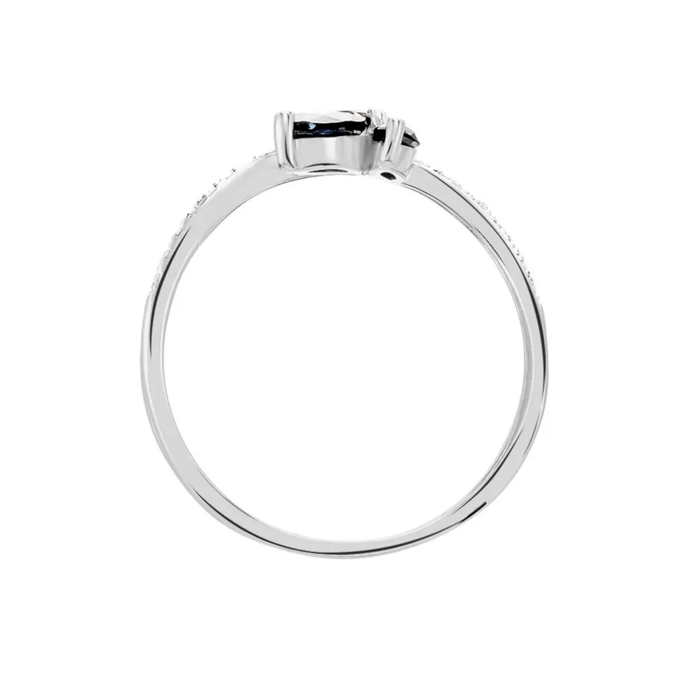 Bague Angie Or Blanc Saphir Diamant