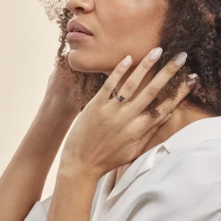 Bague Angie Or Blanc Saphir Diamant