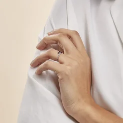 Bague Angie Or Blanc Saphir Diamant