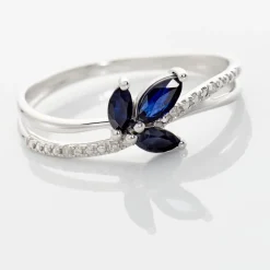 Bague Angie Or Blanc Saphir Et Diamant