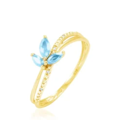 Bague Angie Or Jaune Topaze Et Diamant