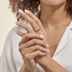 Bague Anja Or Blanc Rubis Et Diamant