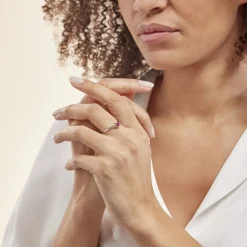 Bague Anja Or Blanc Rubis Et Diamant