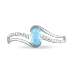 Bague Anja Or Blanc Topaze Et Diamant