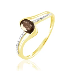 Bague Anja Or Jaune Quartz Et Diamant