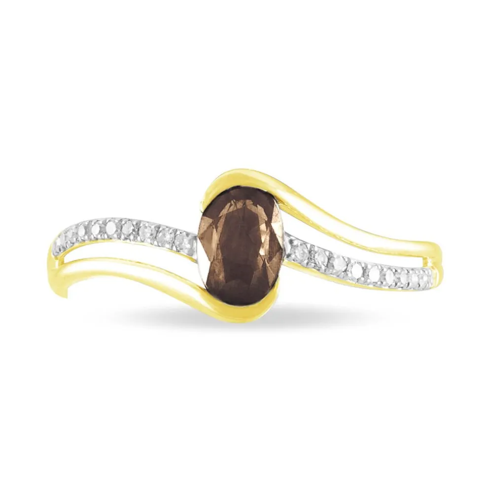 Bague Anja Or Jaune Quartz Et Diamant