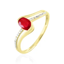 Bague Anja Or Jaune Rubis Et Diamant