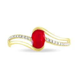 Bague Anja Or Jaune Rubis Et Diamant