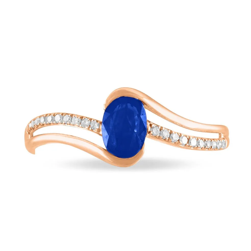 Bague Anja Or Rose Saphir Et Diamant