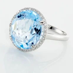 Bague Anna Or Blanc Topaze Et Oxyde De Zirconium