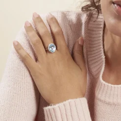 Bague Anna Or Blanc Topaze Et Oxyde De Zirconium