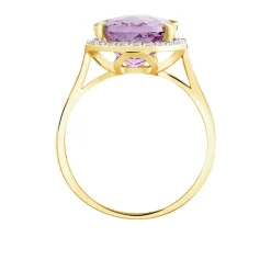 Bague Anna Or Jaune Amethyste Et Oxyde De Zirconium