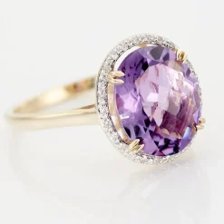 Bague Anna Or Jaune Amethyste Et Oxyde De Zirconium