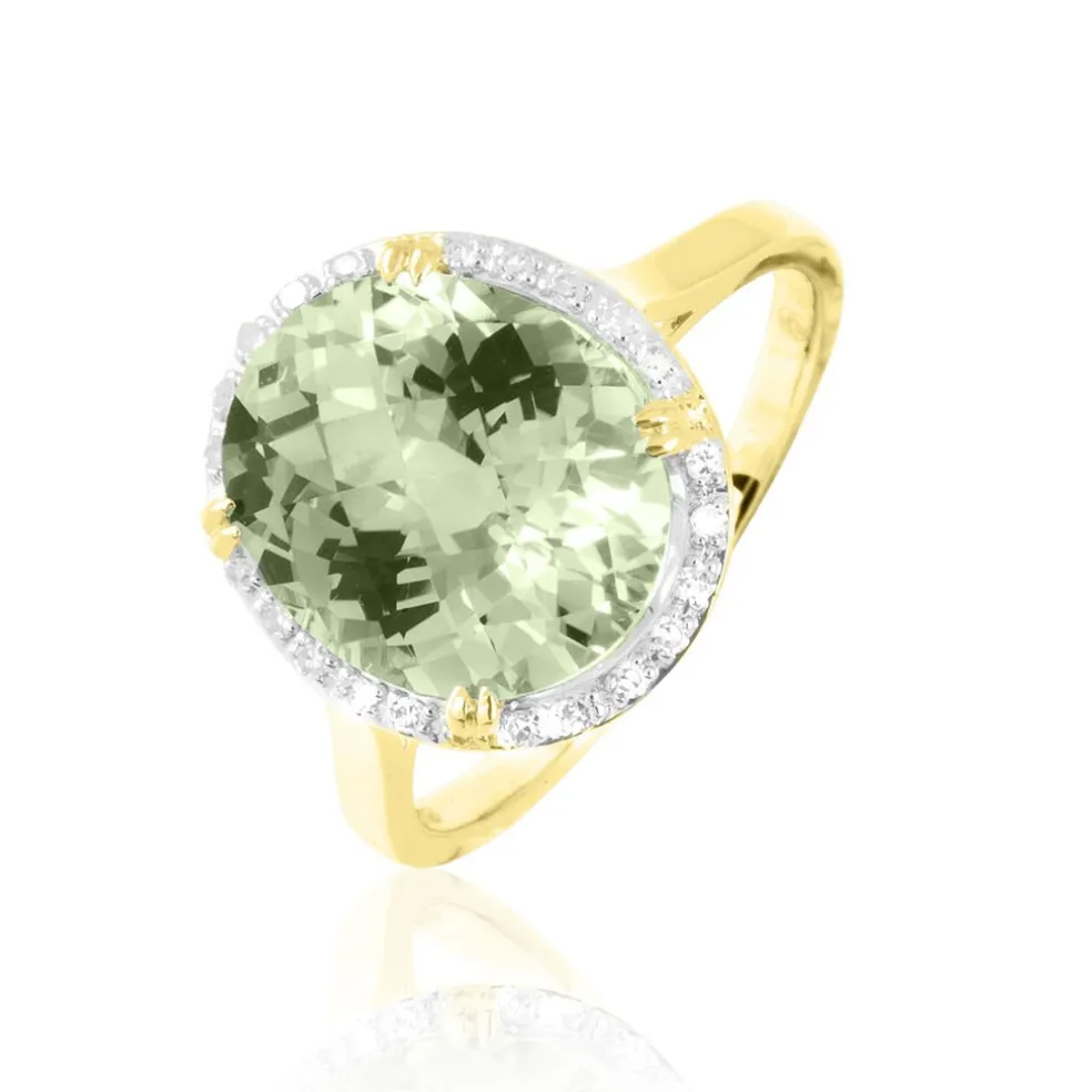 Bague Anna Or Jaune Amethyste Et Diamant