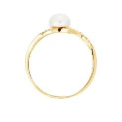 Bague Antoinette Or Jaune Perle De Culture Et Oxyde De Zirconium
