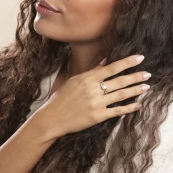 Bague Antoinette Or Jaune Perle De Culture Et Oxyde De Zirconium