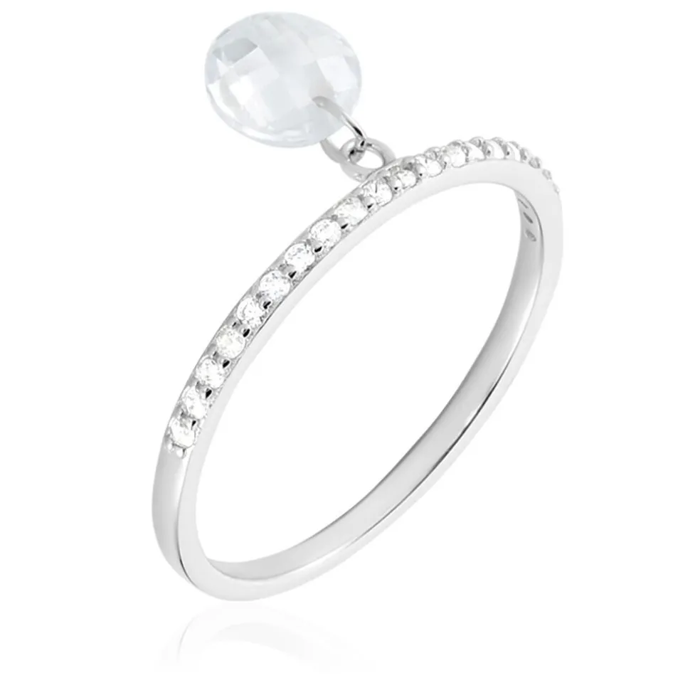 Bague Aodh Argent Blanc Oxyde De Zirconium