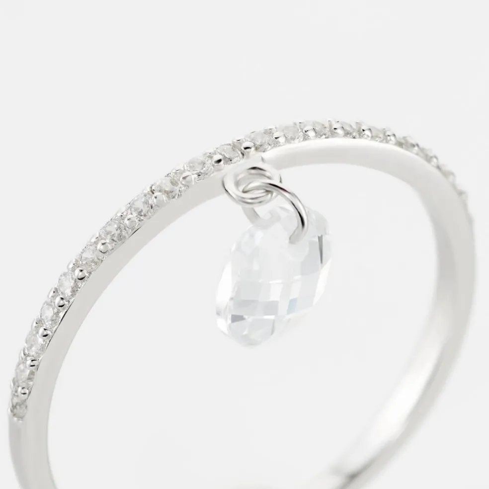 Bague Aodh Argent Blanc Oxyde De Zirconium