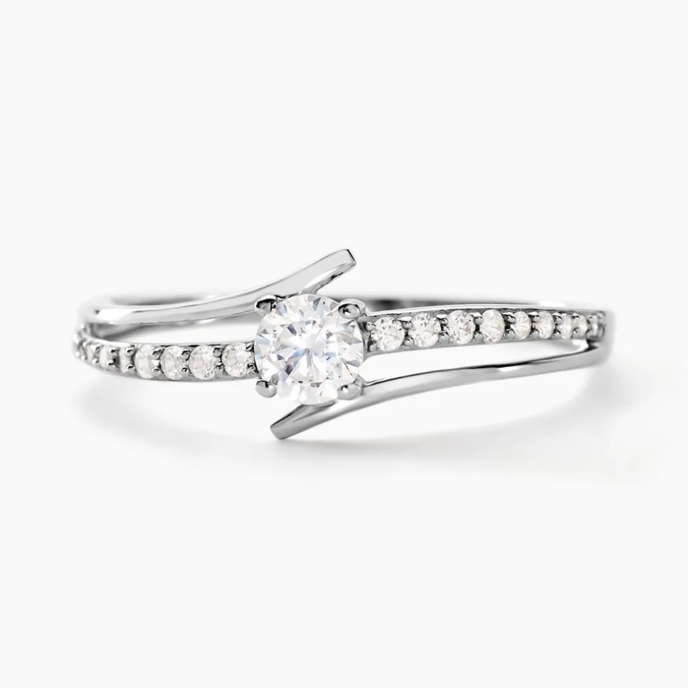 Bague April Or Blanc Oxyde De Zirconium