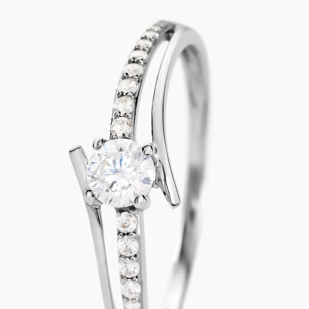 Bague April Or Blanc Oxyde De Zirconium