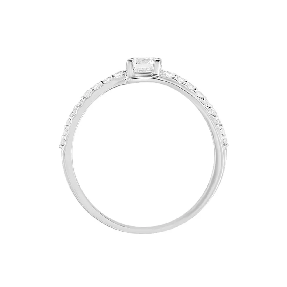Bague April Or Blanc Oxyde De Zirconium