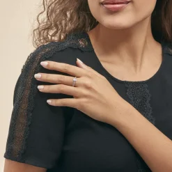 Bague April Or Blanc Oxyde De Zirconium