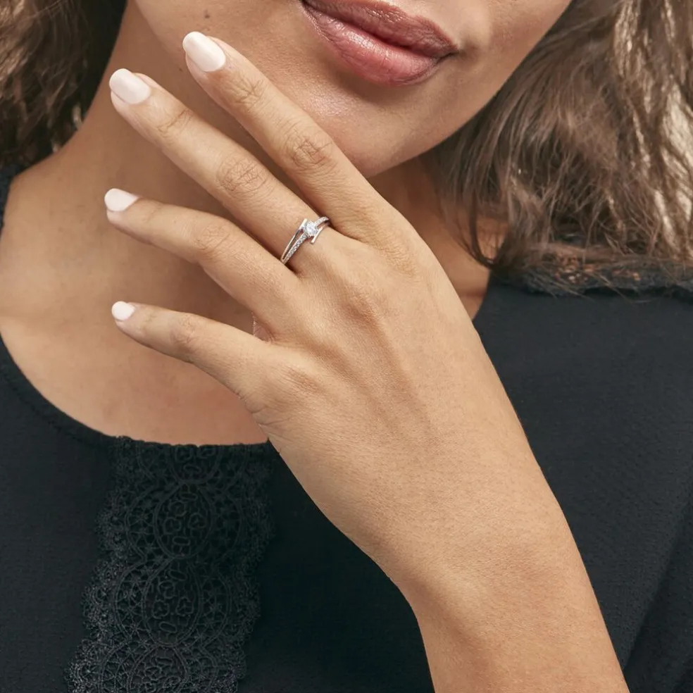 Bague April Or Blanc Oxyde De Zirconium