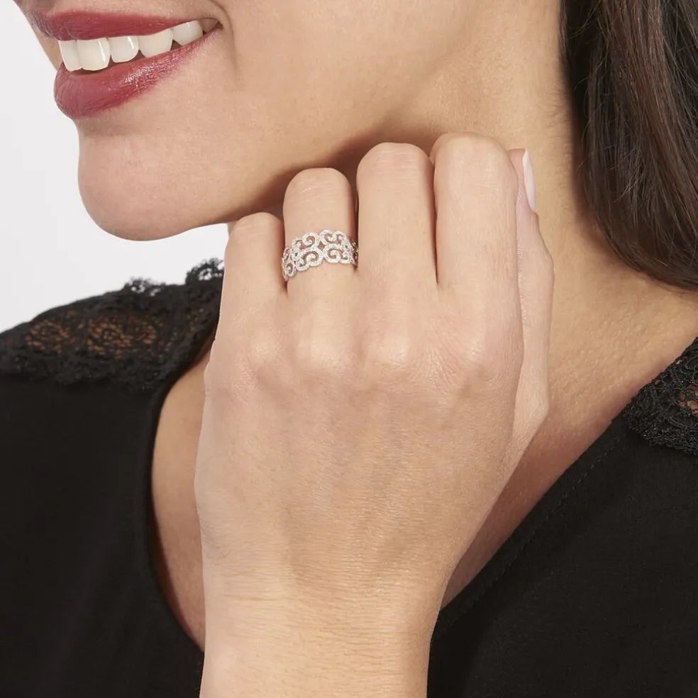 Bague Arabesque Or Blanc Diamant