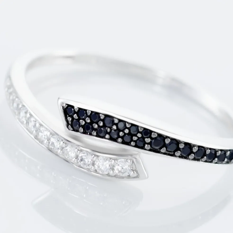 Bague Argent Blanc Agafya Oxydes De Zirconium