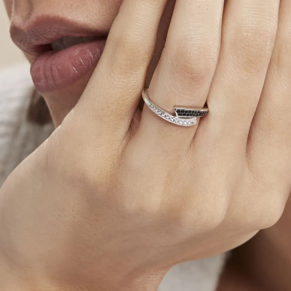 Bague Argent Blanc Agafya Oxydes De Zirconium