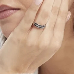 Bague Argent Blanc Agapios Oxydes De Zirconium