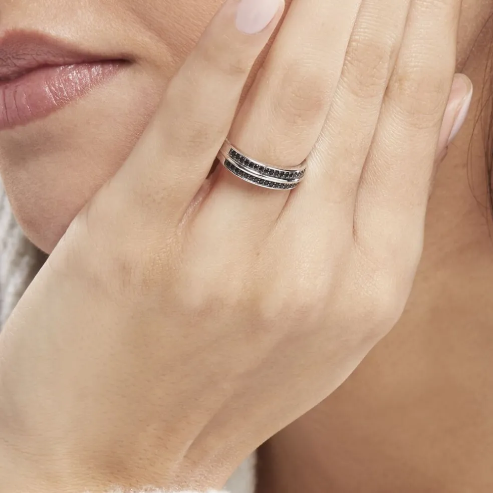 Bague Argent Blanc Agapios Oxydes De Zirconium