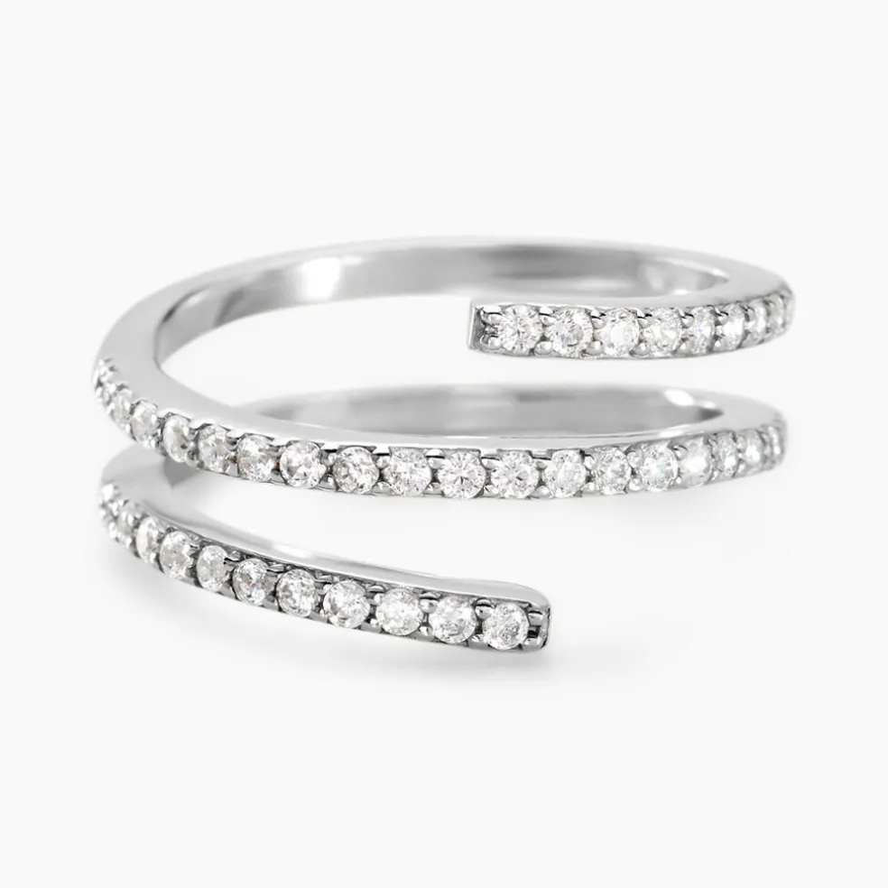 Bague Argent Blanc Bennett Oxydes De Zirconium