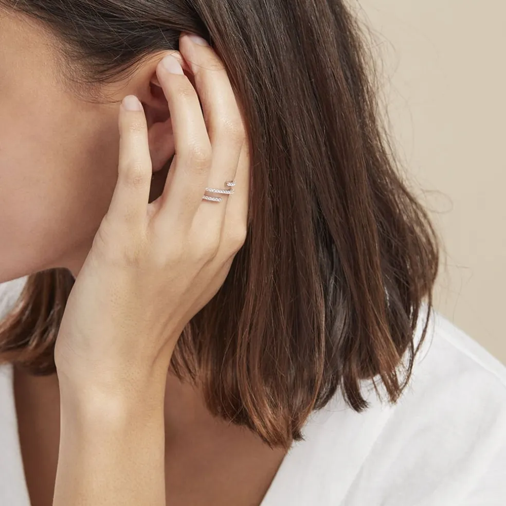 Bague Argent Blanc Bennett Oxydes De Zirconium