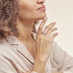 Bague Argent Blanc Boulonnaise Oxydes De Zirconium