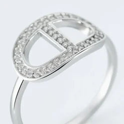 Bague Argent Blanc Caprina Oxydes De Zirconium