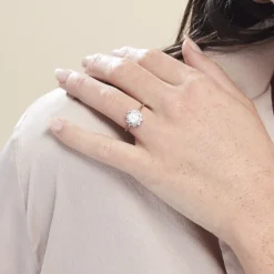 Bague Argent Blanc Cheri Perle De Culture Oxydes De Zirconium