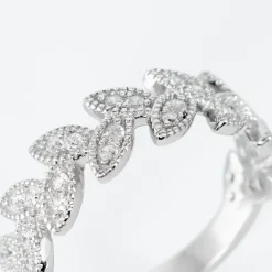 Bague Argent Blanc Cynome Oxydes De Zirconium