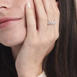 Bague Argent Blanc Cynome Oxydes De Zirconium