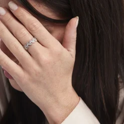 Bague Argent Blanc Cynome Oxydes De Zirconium