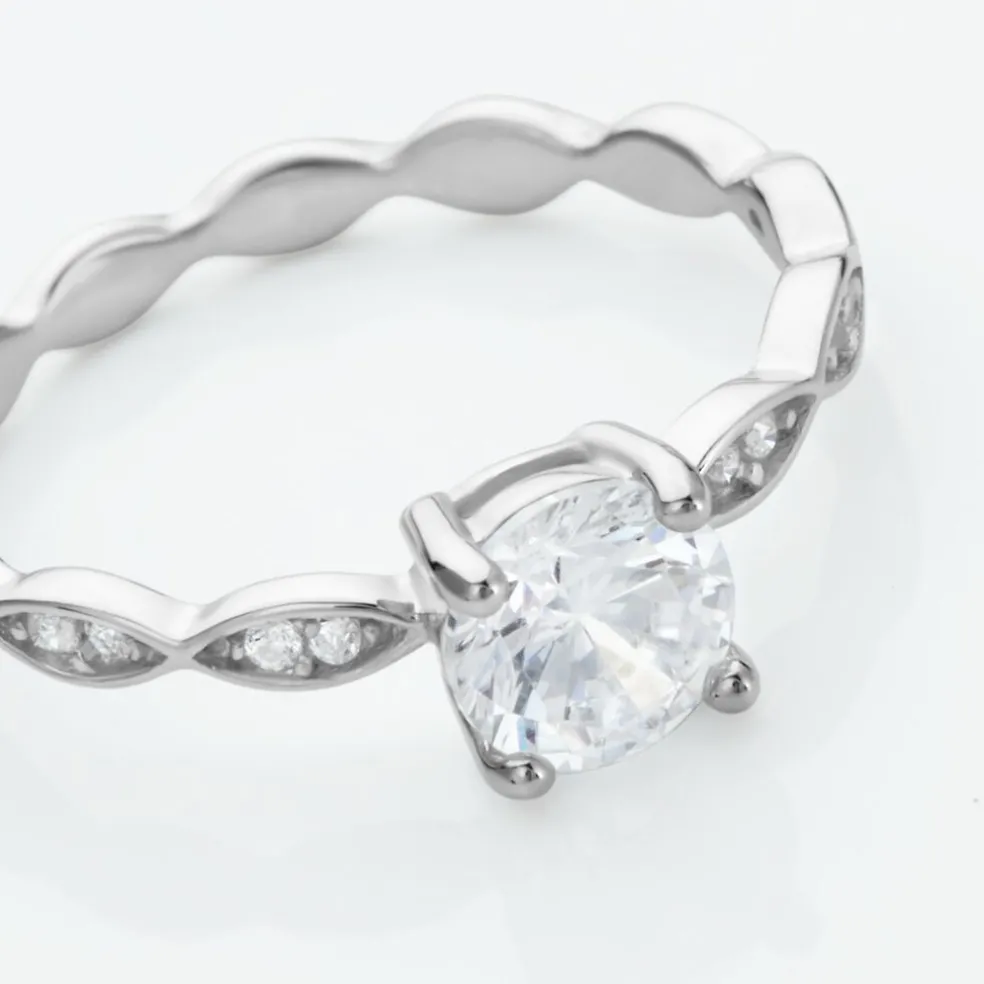 Bague Argent Blanc Kurt Oxyde De Zirconium