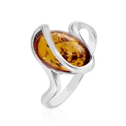 Bague Argent Blanc Leeloo Ambre