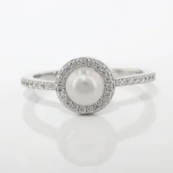 Bague Argent Blanc Suada Perle De Culture Oxyde De Zirconium