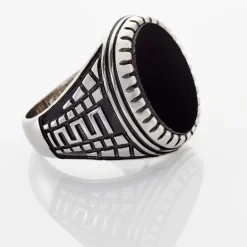 Bague Argent Blanc Thimeo Agathe Noire